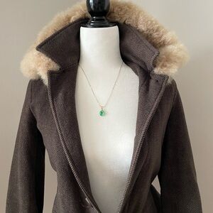 A.P.C. Wool Coat W/ Alpaca Fur Lined Hood